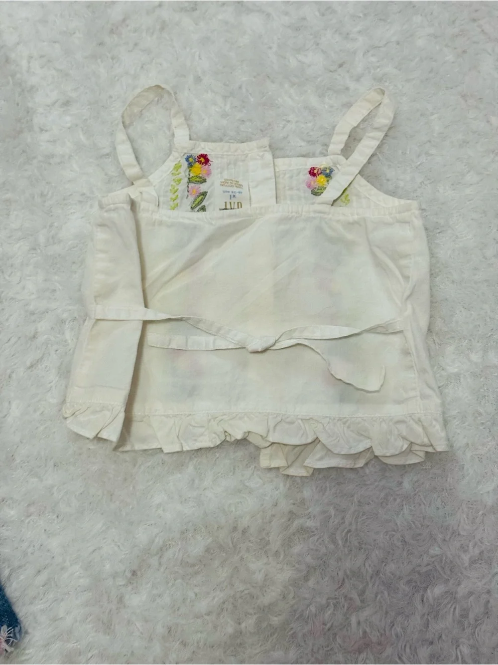 GAP White Baby Cotton Top with Gold Logo Tag